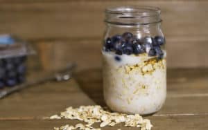 Overnight oatmeal with blueberries and almonds Image
