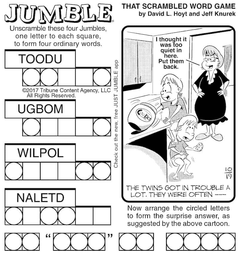 Classic Jumble brain puzzle fun: Exercise your mind with one of America’s favorite puzzles. Fun, stimulating, and picked for baby boomers. 