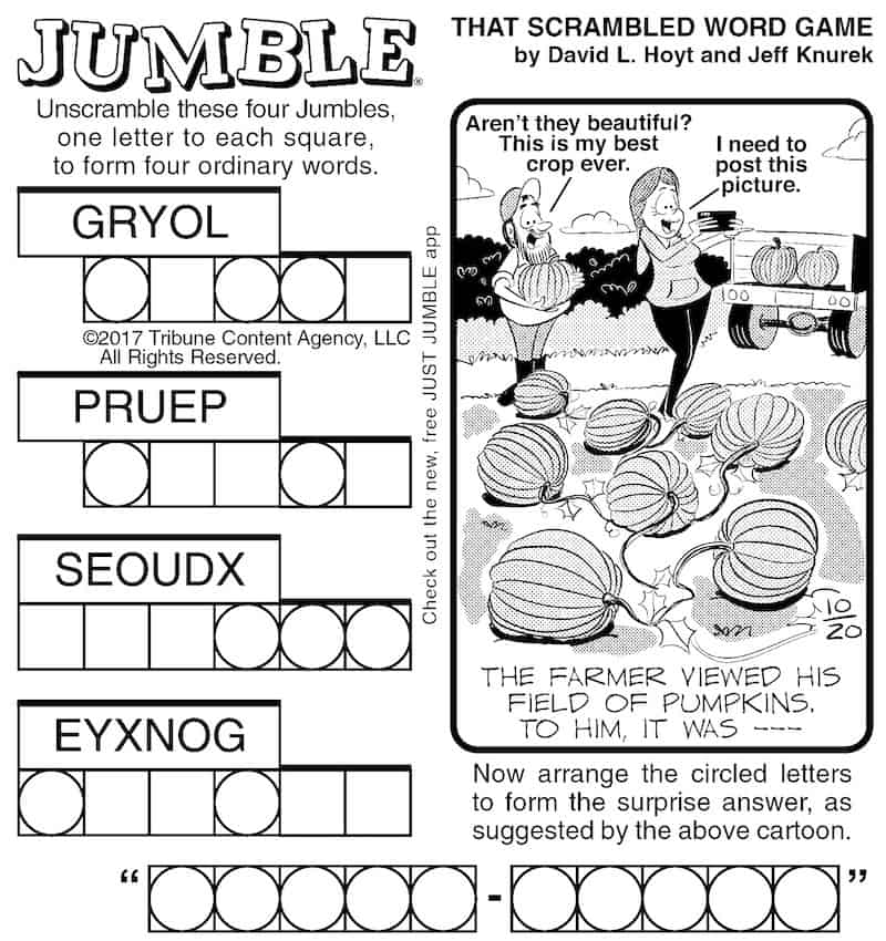 Jumble Puzzle: Seasonal Fun with Pumpkins