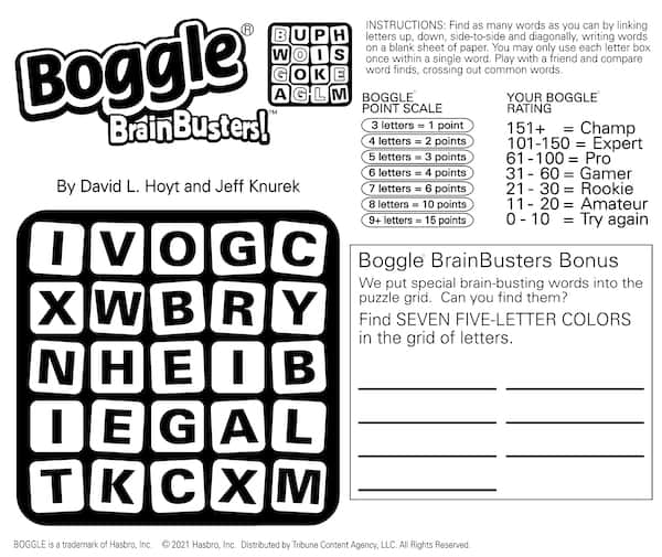 Boggle word find brain game puzzle