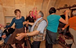 Turkish family dancing at home. For article, Hospitality of a Turkish Family Home Image