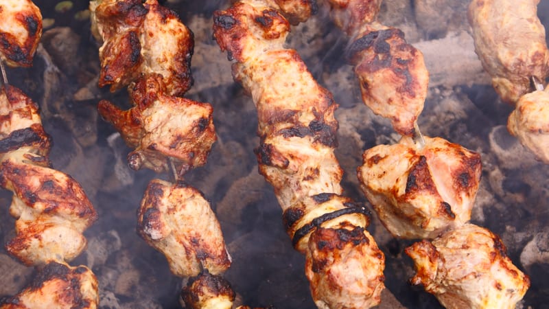 shish kebabs Ivan Chikunov Dreamstime. For article on humorous take on food history and origins