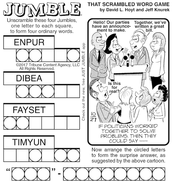 Classic Jumble puzzle