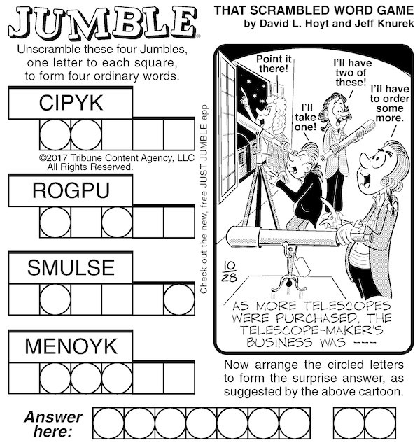 Classic Jumble puzzle for adults