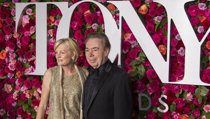 Andrew Lloyd Webber at the Tony Awards with his wife, Madeleine Gurdon. For article on Conversations with Andrew Lloyd Webber