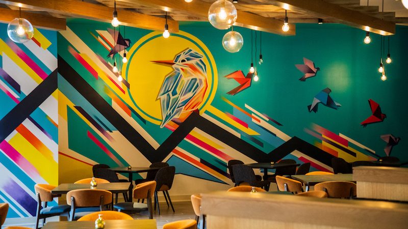 Fall Line mural by Hamilton Glass, in Fall Line Kitchen & Bar in the Richmond Marriott Image