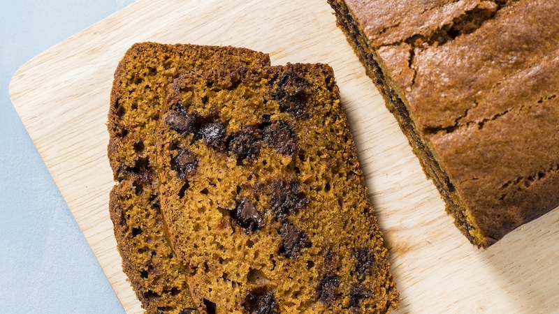 Pumpkin Bread with Chocolate Chips, from America's Test Kitchen