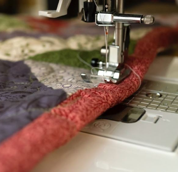 Memorial quilt being sewed for article on becoming an activist