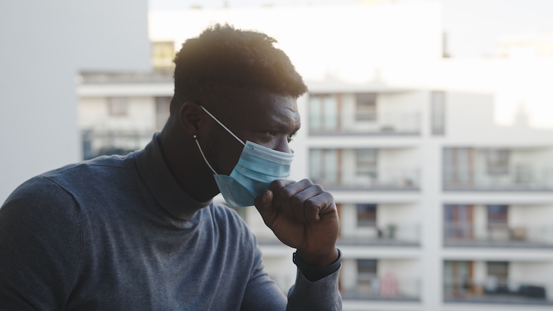 Image of pensive Black man. Article on Colorectal cancer and racial disparities