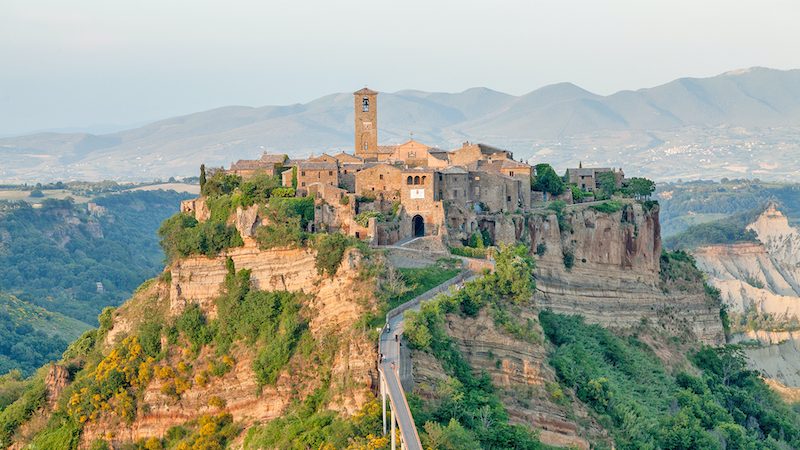 The Italian town of Civita, perched on a pinnacle. CREDIT: Dominic Arizona Bonuccelli, Rick Steves’ Europe. For article, What Remains of Civita di Bagnoregio, Italy’s Dead Town Image