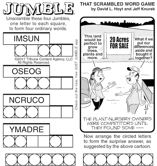 Free Jumble Puzzles for Kids and Adults BOOMER Magazine