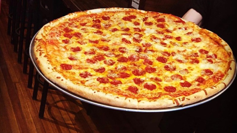 One of the huge pizzas - pepperoni, to be precise - at Benny Ventano’s of Richmond