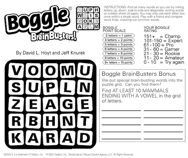 Boggle BrainBusters mental calisthenics puzzle 