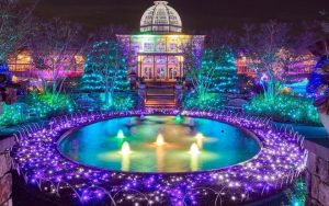 What’s Booming Is Lights and Lyrics: Image of the GardenFest of Lights at Lewis Ginter Botanical Garden. Image courtesy of Lewis Ginter Botanical Garden, by Tom Hennessy Image