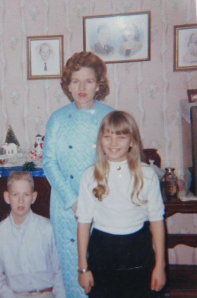 Julia brother Steve and mother Madeline Christmas 1964