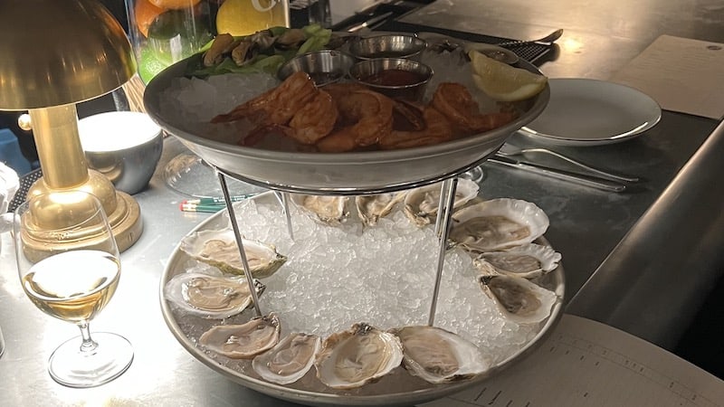 Seafood tower at Birdie's cafe and oyster bar. Image by Steve Cook