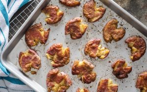 Cooking these potatoes in very salty water seasons them and makes them easy to smash. Salt-and-Vinegar Smashed Potatoes. Image