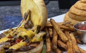 The Philly cheesesteak sandwich at Main Street Steakhouse. Photo by Steve Cook Image