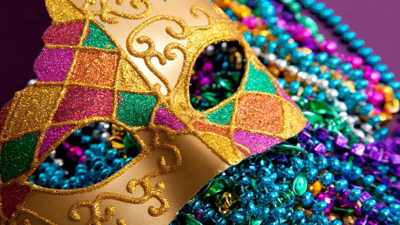 Mardi Gras mask and beads photo by Michael Flippo Dreamstime. What's Booming, Richmond? Fun from Pardi Gras to Rachmaninoff, from high-class to Dixieland brass, from laughs to blasts from the past. Image