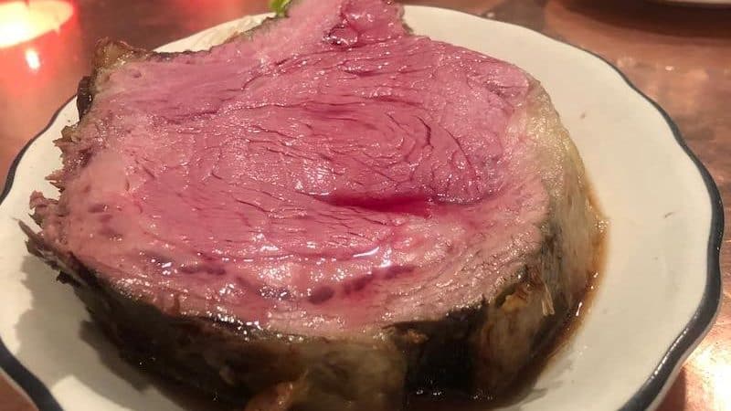 Prime rib from the Aberdeen Barn in Charlottesville, Virginia. From Aberdeen Barn Facebook page Image