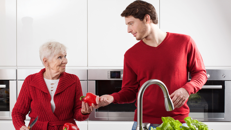 adult grandson and grandmom Photo by Katarzyna Bialasiewicz Dreamstime. This ’favorite grandson’ tells Amy that his 91-year-old grandmom is annoying him by expecting too much of him. What does Ask Amy advice columnist Amy Dickinson suggest? Image