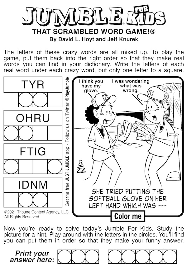 Jumble it up with this week's Jumble puzzle, starting with the Jumble for Kids puzzle