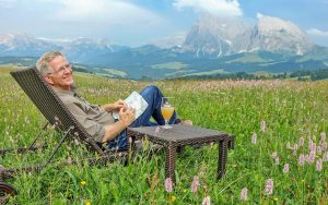 The Dolomites, ideal for hiking, or thinking about hiking. Credit: Rick Steves' Europe. Travel writer Rick Steves transports us to the Italian Alps, the Dolomite Mountains, a treat for hiking, lounging, or soaking in culture. Image