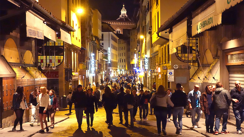 The passeggiata, Italy's ritual evening promenade. Travel writer Rick Steves takes us to Italy, to the beauty of the Italian language, which speaks of the Italian sense of life.