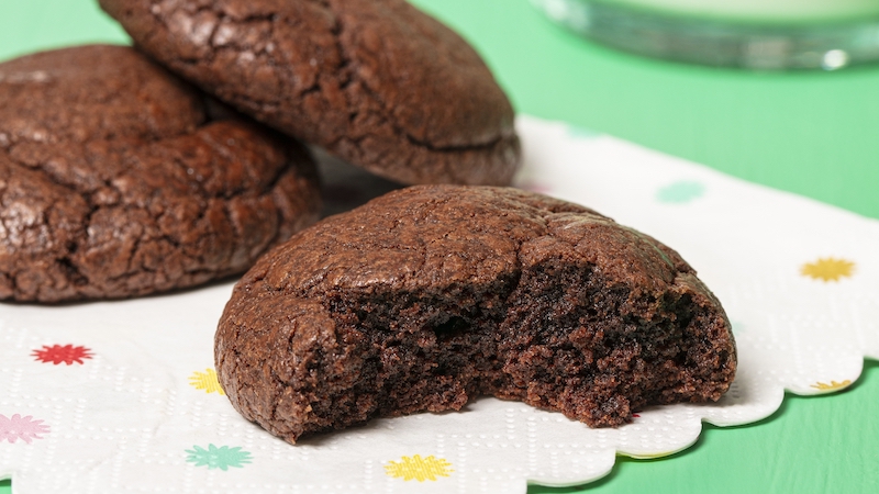 Using the right combination of sugars and shaping techniques guarantees thick and chewy cookies. The recipe for these chewy chocolate cookies was tailored strategically to create cookies that are thick and chewy – and chocolatey. Image