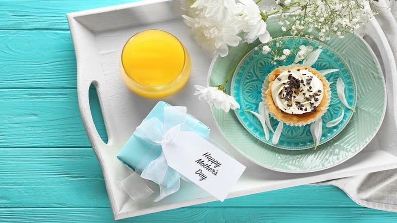 A pretty tray for a Mother's Day breakfast in bed. These creative tips can help you prepare for Mother's Day, to let your mum know much much you truly care, from gift ideas to feasts.