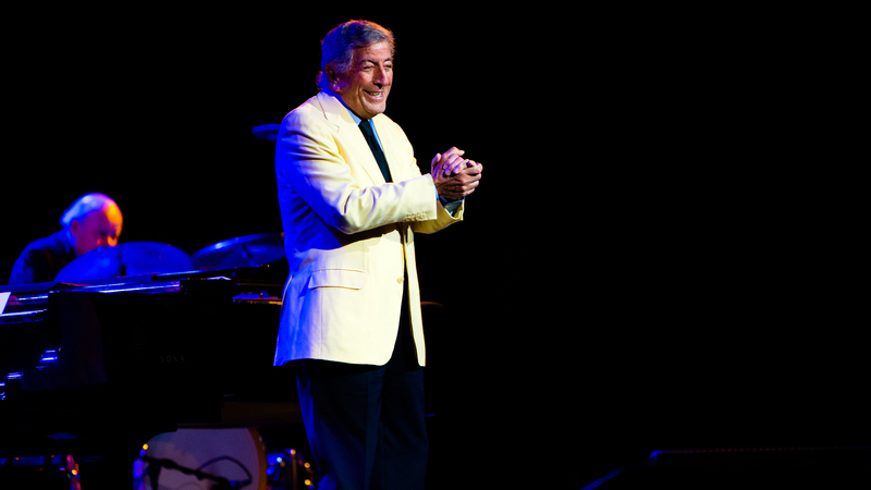 Tony Bennett performs Photo by Mathayward Dreamstime. For article, In the Season Four finale of “The Marvelous Mrs. Maisel,” Tony Bennett managed to star without having to show his face or sing a note.