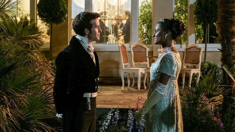 Jonathan Bailey, left, as Anthony Bridgerton and Simone Ashley as Kate Sharma in Netflixâ€™s "Bridgerton." (Liam Daniel/Netflix/TNS). It’s been nearly a year since Netflix announced that “Bridgerton” would be bid adieu to Rege-Jean Page as Simon Basset, the Duke of Hastings. So, when Season 2 debuted on the streamer on Friday, the show wasted no time whatsover sharing where he was.