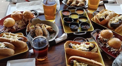 Brats, wings, and sliders at Grain restaurant, Norfolk, VA.