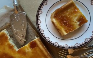 These cheesecake bars are easier to make than cheesecake. Made with matzo meal crumbs, Apricot Lemon Cheesecake Bars make a great Passover treat, too. You can use other preserves to change it up. Image