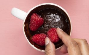 America’s Test Kitchen offers an easy recipe for decadent Chocolate-Raspberry Mug Cakes, a sweet treat when you don’t want a big dessert. Image