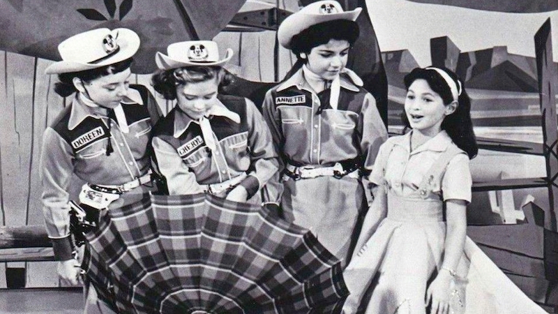 Donna Loren, right, next to Annette Funicello on The Mickey Mouse Club in 1958 - ABC Disney. Whatever happened to Donna Loren, prolific performer in the 1960s, Mouseketeer, and the Dr Pepper girl? Why did she disappear? Is she back? Image