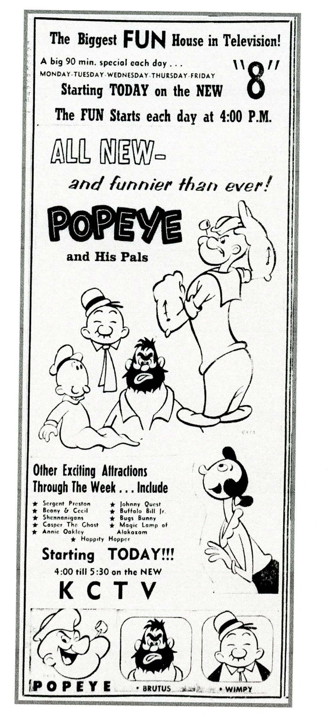 From The San Angelo Standard Times, September 28, 1964. For article from the book, 'Popeye The Sailor: The 1960s TV Cartoons' by Fred Grandinetti