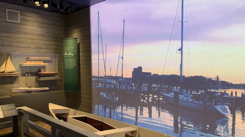 The Tidewater room at the VMHC Our Commonwealth exhibit. The Virginia Museum of History & Culture (VMHC) reopened in May 2022 after an extensive renovation, with more space and reimagined exhibits. Photo by Annie Tobey