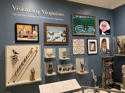 VMHC Oppenheimer folk art, Visionary Virginians. The Virginia Museum of History & Culture (VMHC) reopened in May 2022 after an extensive renovation, with more space and reimagined exhibits. Photo by Annie Tobey.