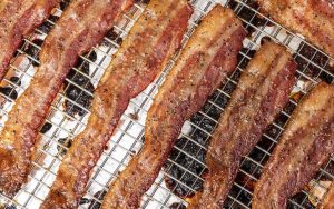 Bake brown sugar-crusted bacon slices until the strips sizzle and the edges curl from the molten sugar. Upgrade to Candied Bacon for the ultimate breakfast or brunch: sweet, salty, savory – just the thing for a decadent (yet easy!) morning meal. Image