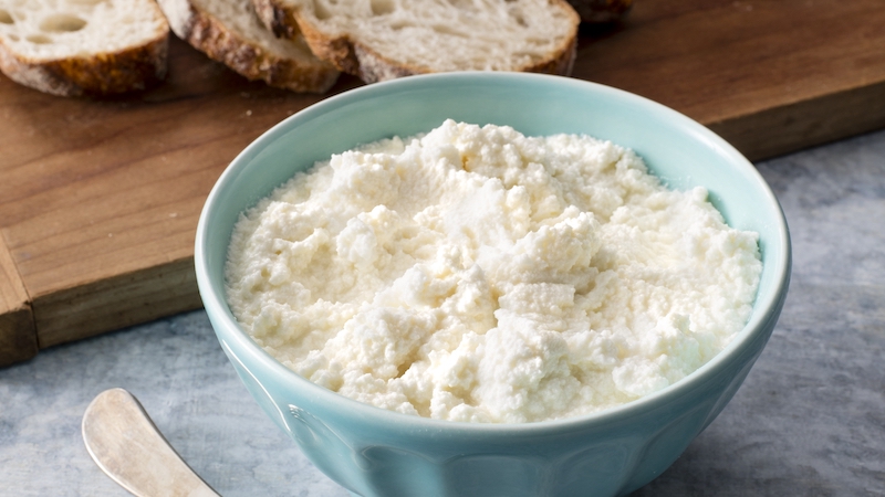 DIY ricotta cheese. Ricotta can lean sweet or savory, depending on what you want to eat. Image