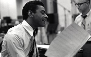 A young Johnny Mathis recording in NYC in the 60s - credit Columbia Archives, provided by publicist Image