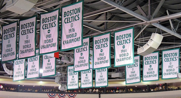 Boston Celtics championship banners