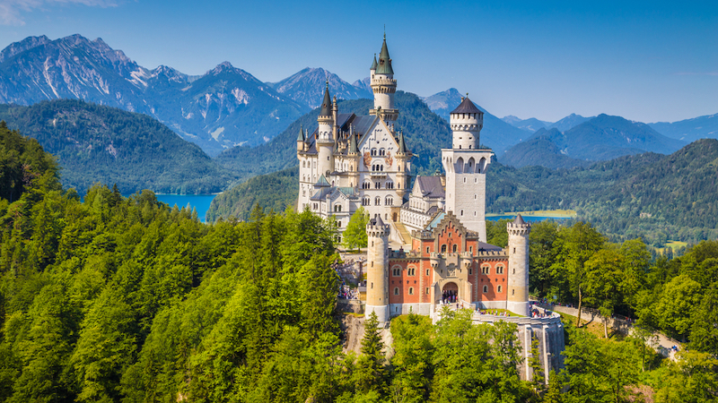 Neuschwanstein castle in Bavaria, Germany - photo by minnystock, Dreamstime. Rick Steves weaves together 3 German castles – Hohenschwangau, Neuschwanstein, and Ehrenberg – with childhood fantasies and dreams come true. Image