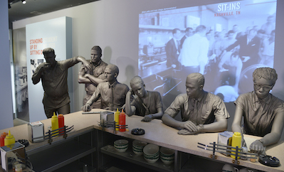 Sit-ins display at the National Civil Rights Museum in Memphis