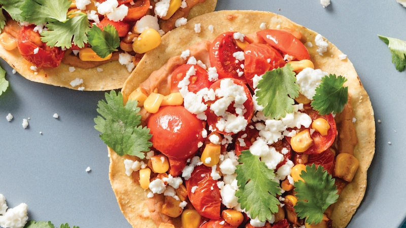 Roasted Corn and Tomato Tostadas, from America's Test Kitchen