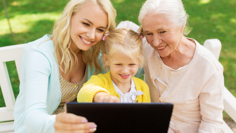 three generations tablet puzzle Syda Productions Dreamstime. For Jumble puzzles for Kids and Adults: Twins and Games