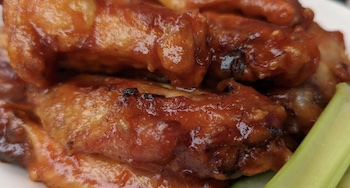 Chicken wings close-up from Bottoms Up Pizza, Richmond, VA