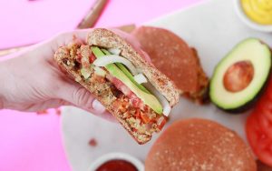 The recipe for Vegetable Quinoa Chickpea Burgers from Ancient Harvest is healthy and tasty, made with the company's pre-rinsed organic quinoa. Image