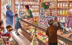 pennyIllustration of an old candy store. Image sent by author. Baby boomer R. G. Begora recalls a youthful trip to the penny candy store, the woman who helped him choose, and nostalgic experiences of the past. Image